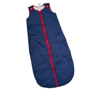 Baby DeeDee Sleep Nest Sleeping Sack L 18-36M Navy Red Zip Wearable Blanket